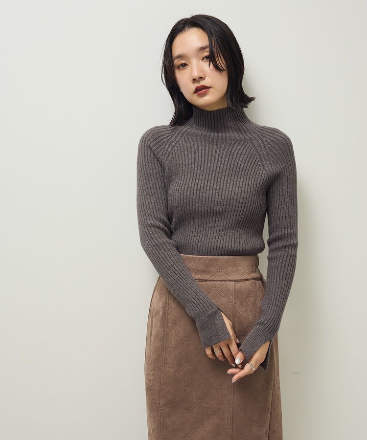 Green Parks「・Petit Fleur ボトルネックリブニット」|ニット・セーター|