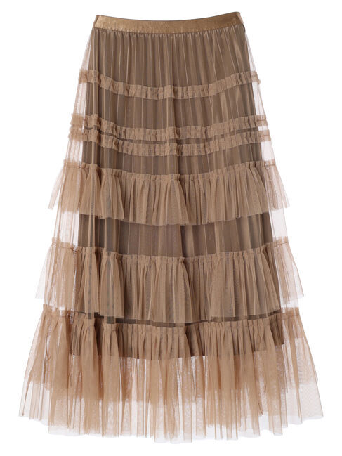 YECCA VECCA「【DOLL UP OOPS】チュールティアードスカート」|フレア|