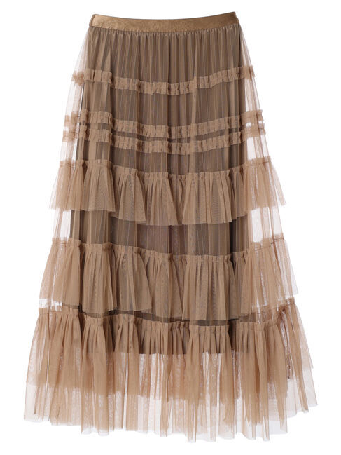 YECCA VECCA「【DOLL UP OOPS】チュールティアードスカート」|フレア|