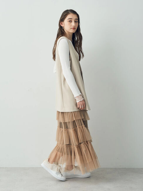 YECCA VECCA「【DOLL UP OOPS】チュールティアードスカート」|フレア|