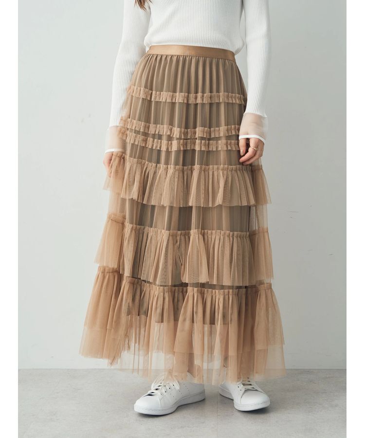 YECCA VECCA「【DOLL UP OOPS】チュールティアードスカート」|フレア|