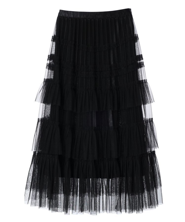 YECCA VECCA「【DOLL UP OOPS】チュールティアードスカート」|フレア|