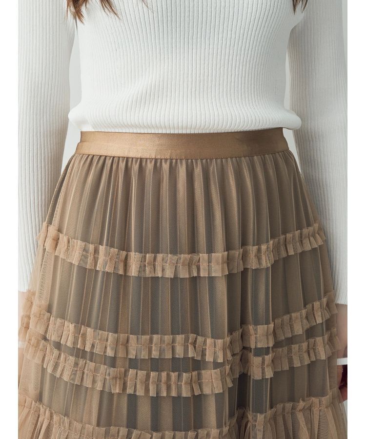 YECCA VECCA「【DOLL UP OOPS】チュールティアードスカート」|フレア|