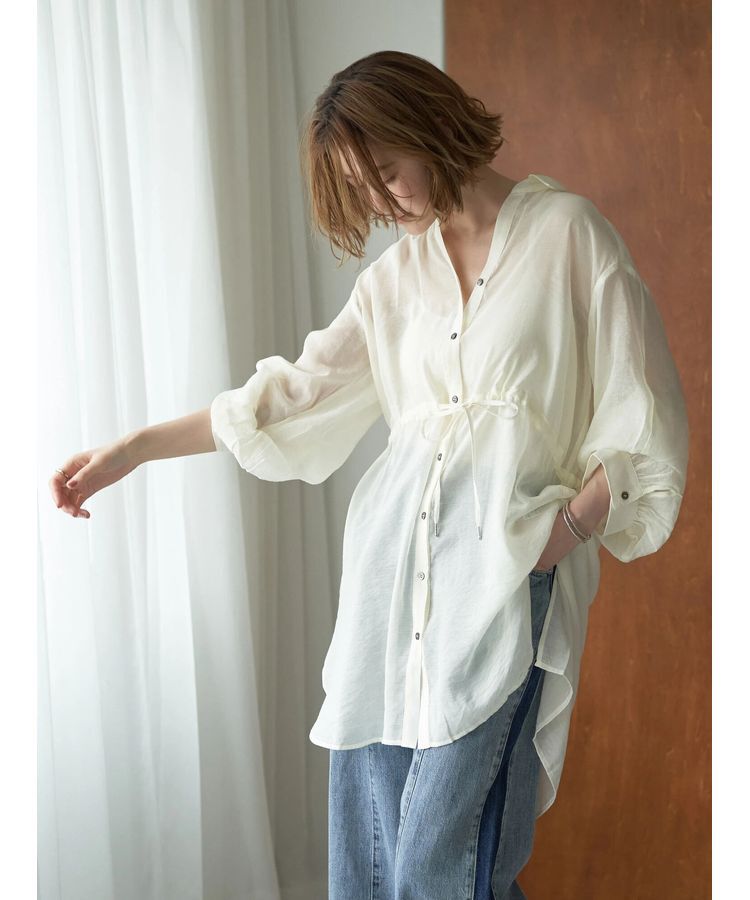 YECCA VECCA「シアー2way袖バルーンチュニック」|チュニック|