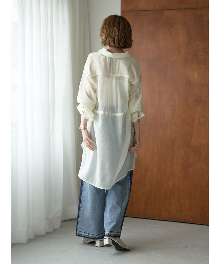 YECCA VECCA「シアー2way袖バルーンチュニック」|チュニック|