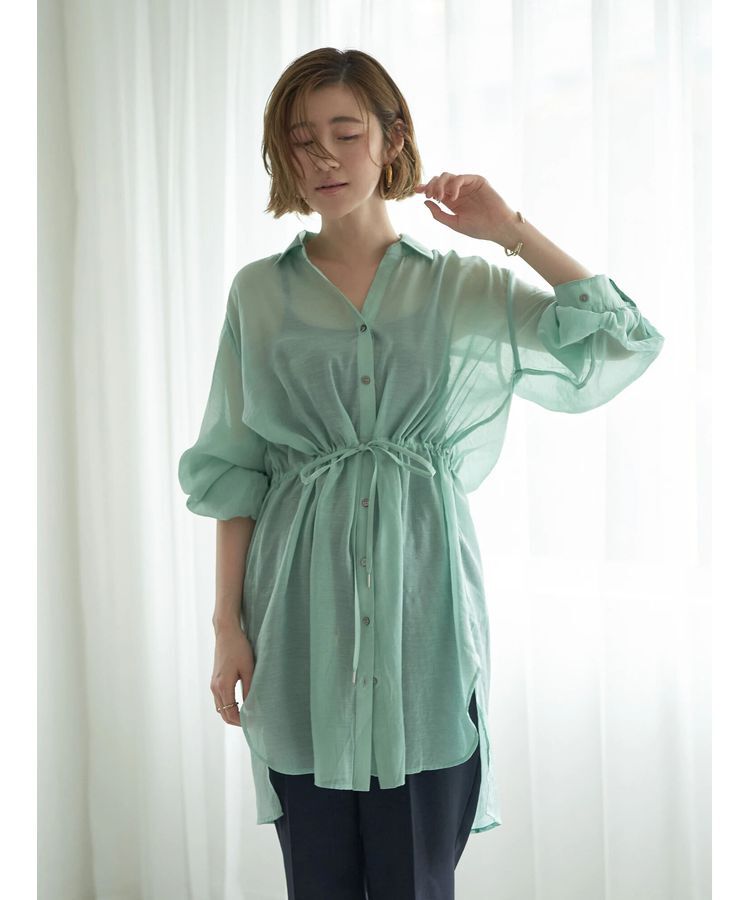 YECCA VECCA「シアー2way袖バルーンチュニック」|チュニック|