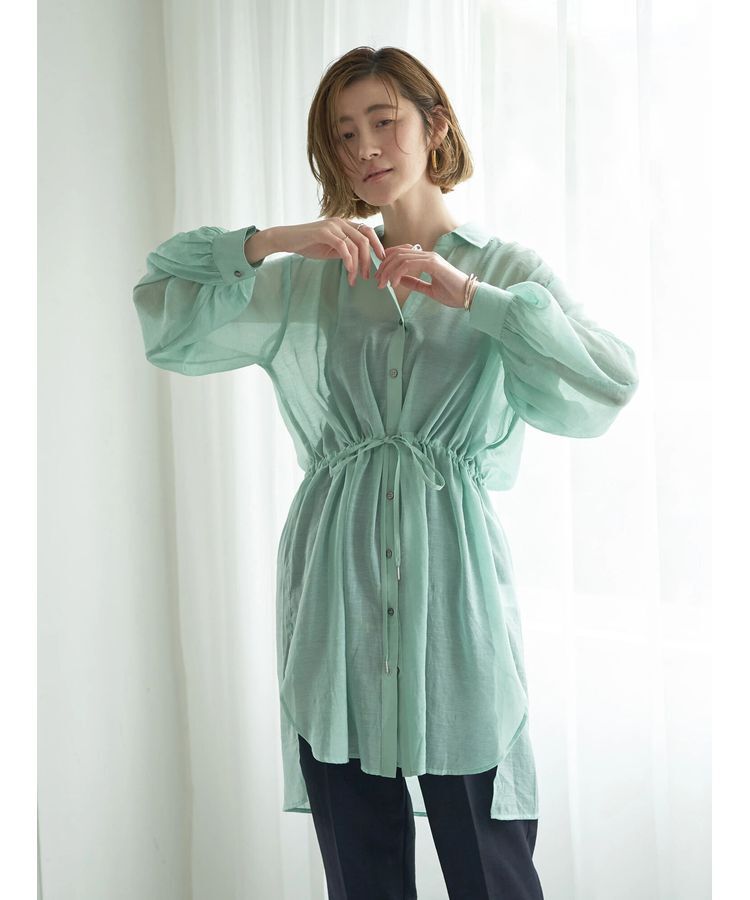 YECCA VECCA「シアー2way袖バルーンチュニック」|チュニック|