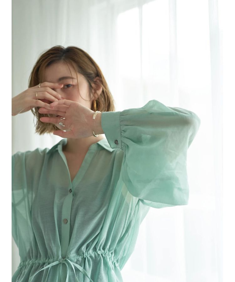 YECCA VECCA「シアー2way袖バルーンチュニック」|チュニック|