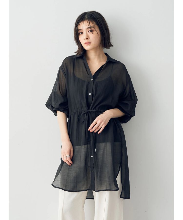 YECCA VECCA「シアー2way袖バルーンチュニック」|チュニック|