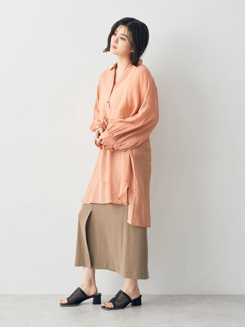 YECCA VECCA「シアー2way袖バルーンチュニック」|チュニック|