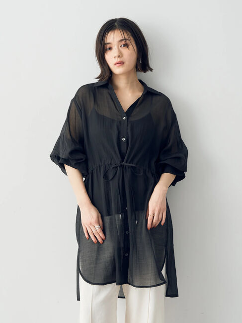 YECCA VECCA「シアー2way袖バルーンチュニック」|チュニック|