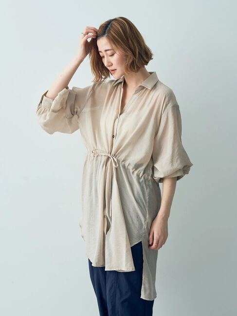 YECCA VECCA「シアー2way袖バルーンチュニック」|チュニック|