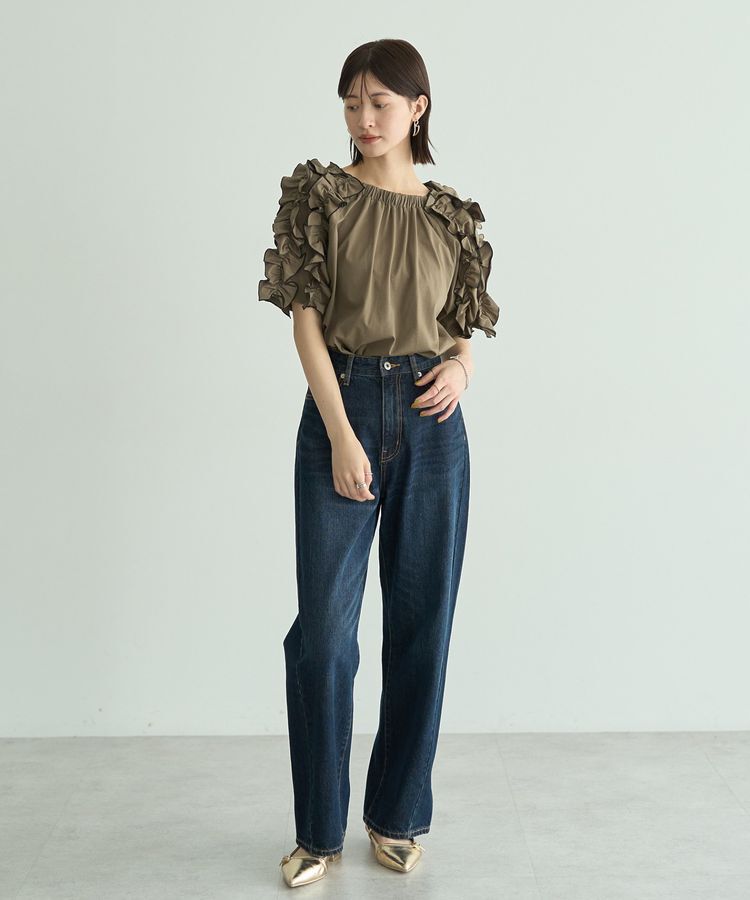 YECCA VECCA「【UVカット】フリルスリーブカットソー」|Tシャツ・カットソー|