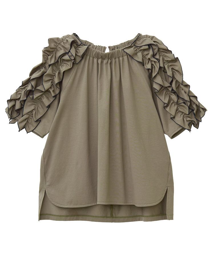 YECCA VECCA「【UVカット】フリルスリーブカットソー」|Tシャツ・カットソー|