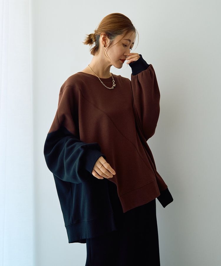 Editt by YECCA VECCA「アシメデザインプルオーバー」|スウェット・ジャージ|Brown
