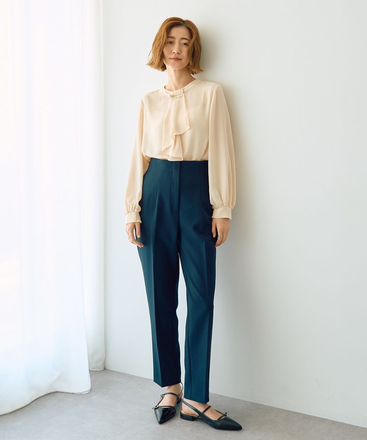 YECCA VECCA「パールブローチ付きボウタイブラウス」|シャツ・ブラウス|