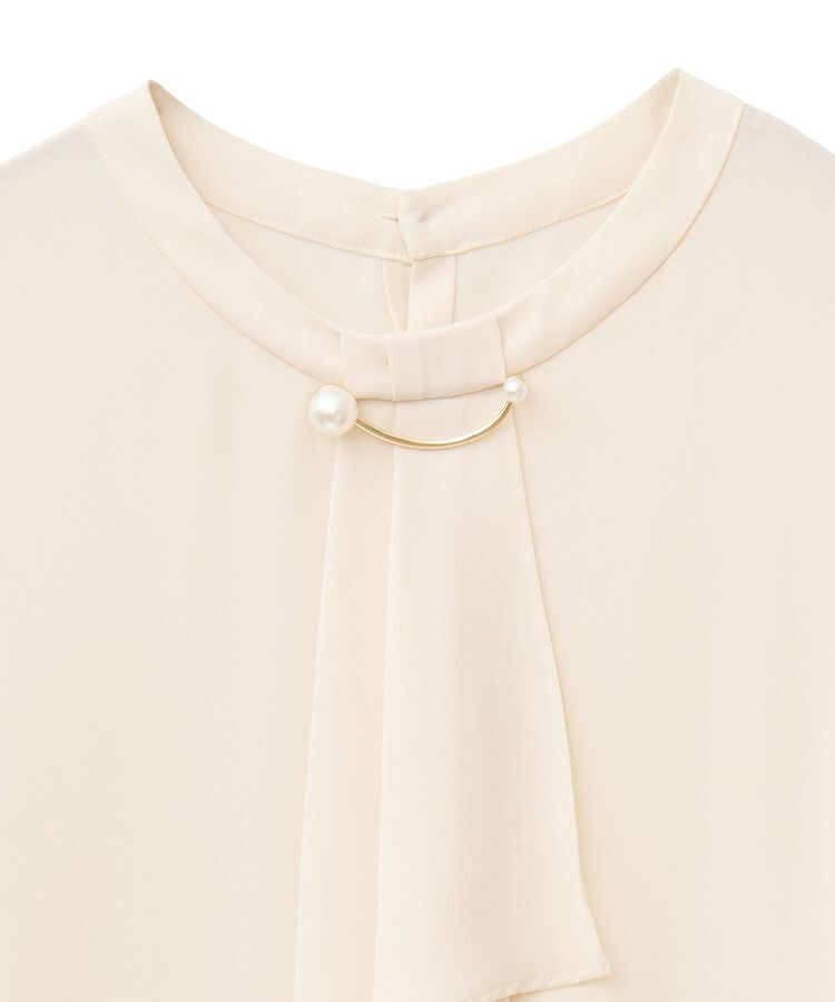 YECCA VECCA「パールブローチ付きボウタイブラウス」|シャツ・ブラウス|