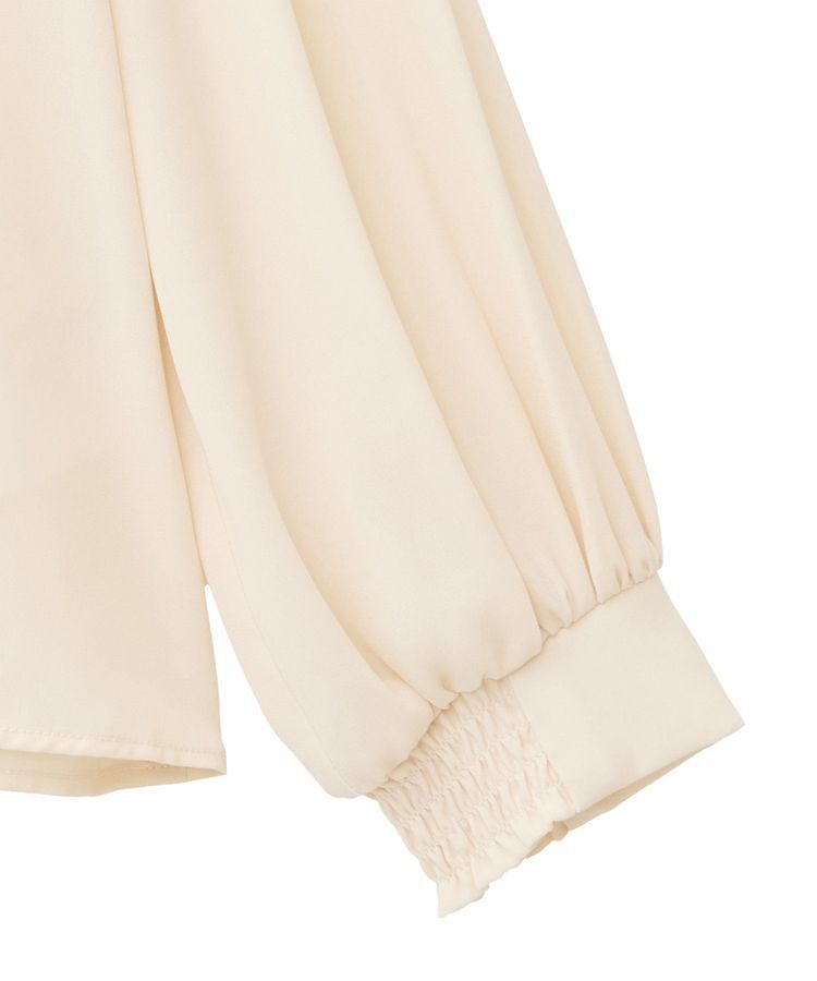 YECCA VECCA「パールブローチ付きボウタイブラウス」|シャツ・ブラウス|