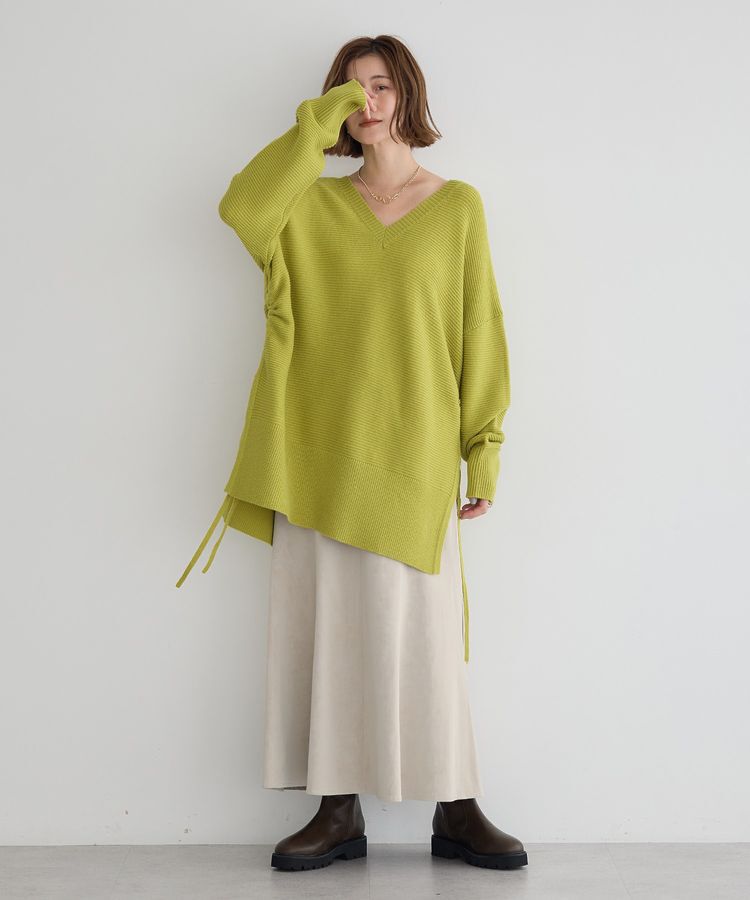 Editt by YECCA VECCA「Vネックドロストデザインニット」|ニット・セーター|