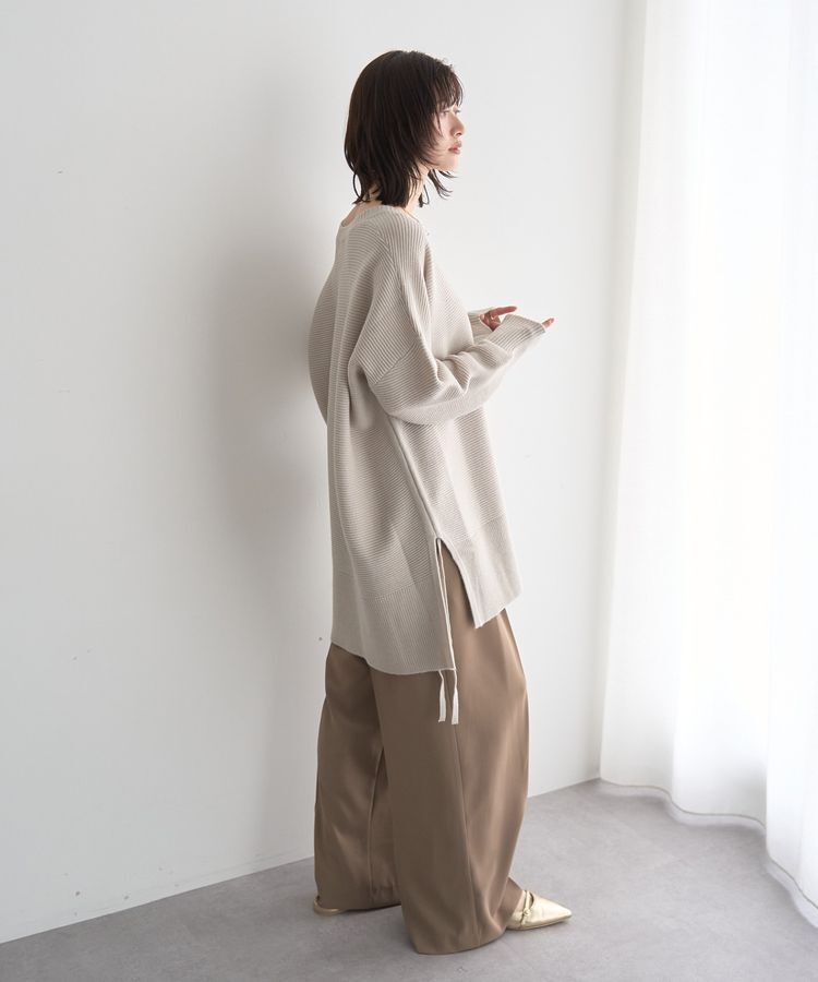 Editt by YECCA VECCA「Vネックドロストデザインニット」|ニット・セーター|