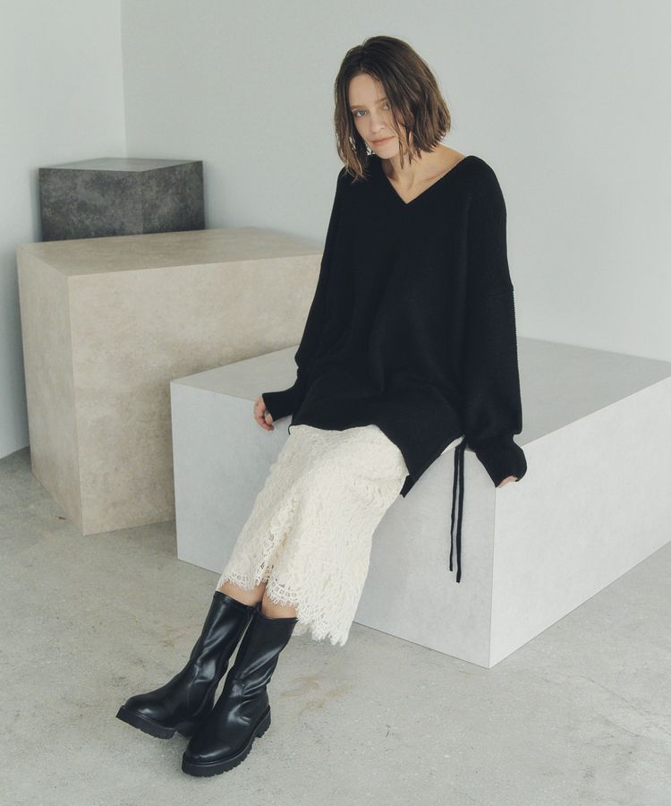 Editt by YECCA VECCA「Vネックドロストデザインニット」|ニット・セーター|