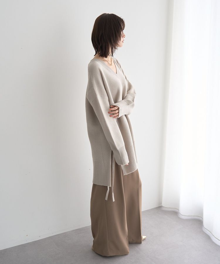 Editt by YECCA VECCA「Vネックドロストデザインニット」|ニット・セーター|