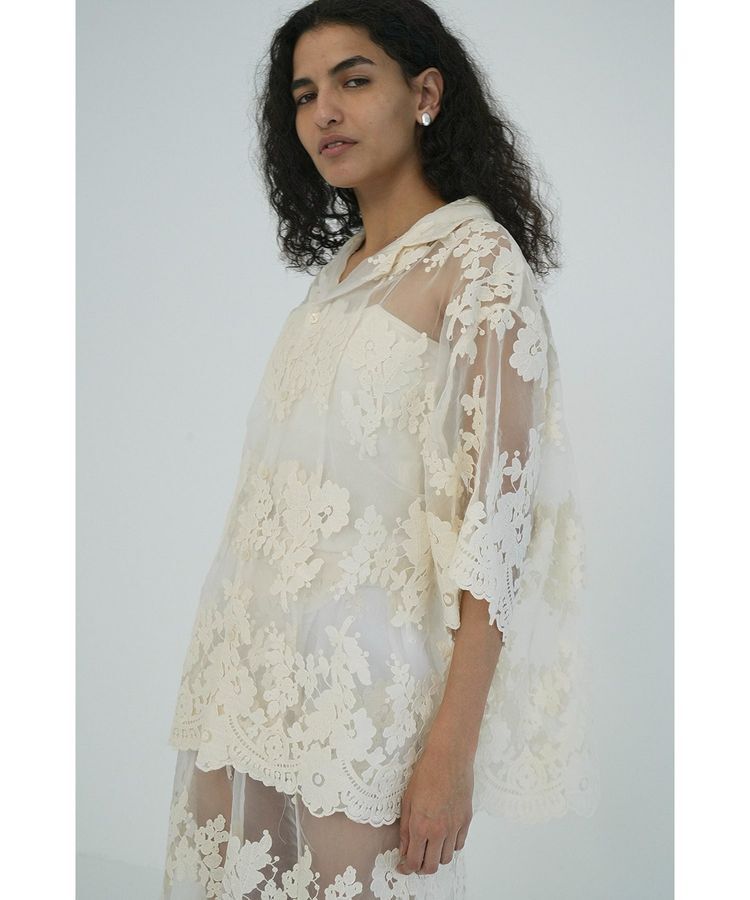 GARAGE OF GOOD CLOTHING「【CLANE】sheer frower lace shirt」|シャツ・ブラウス|
