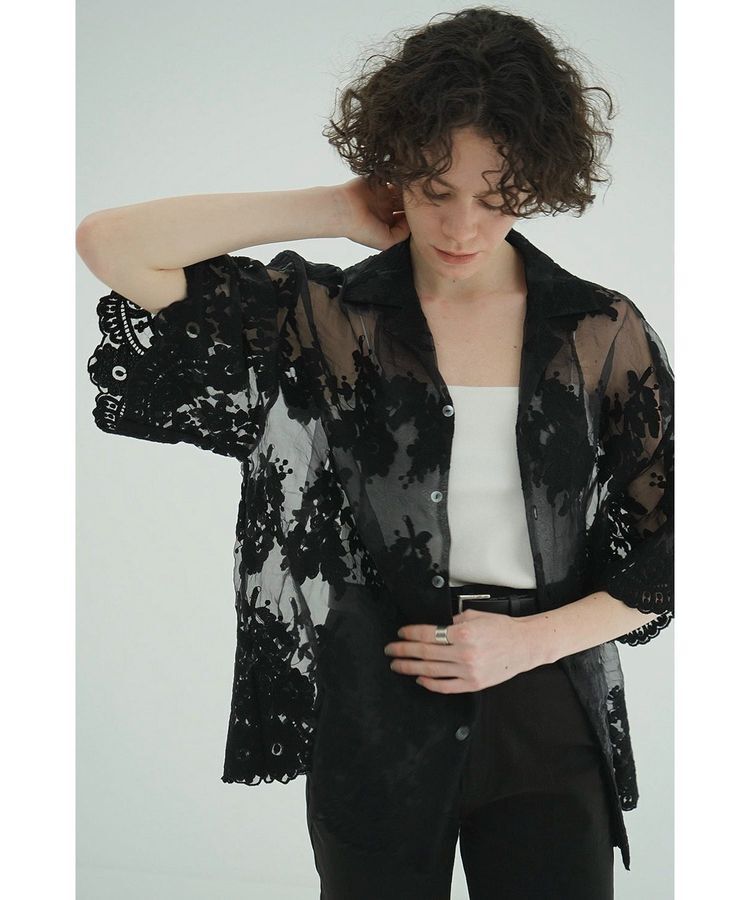 GARAGE OF GOOD CLOTHING「【CLANE】sheer frower lace shirt」|シャツ・ブラウス|