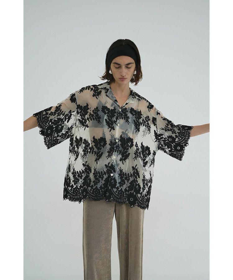 GARAGE OF GOOD CLOTHING「【CLANE】sheer frower lace shirt」|シャツ・ブラウス|