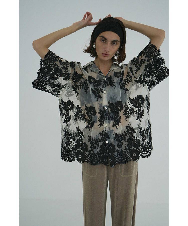 GARAGE OF GOOD CLOTHING「【CLANE】sheer frower lace shirt」|シャツ・ブラウス|