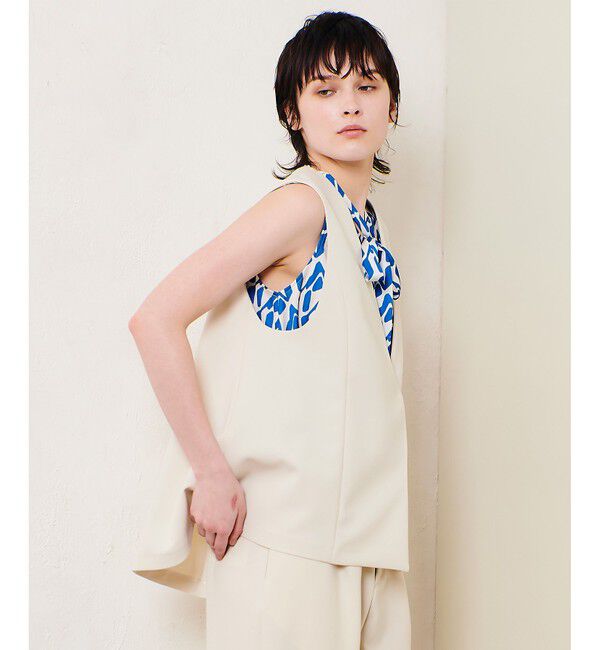 allureville「ダブルクロスドレープジレ」|ベスト・ジレ|