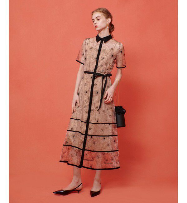 LOULOU WILLOUGHBY「【LOULOU WILLOUGHBY】オーガンジーフラワー刺繍ワンピース」|ワンピース|