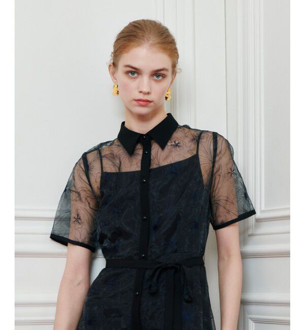 LOULOU WILLOUGHBY「【LOULOU WILLOUGHBY】オーガンジーフラワー刺繍ワンピース」|ワンピース|