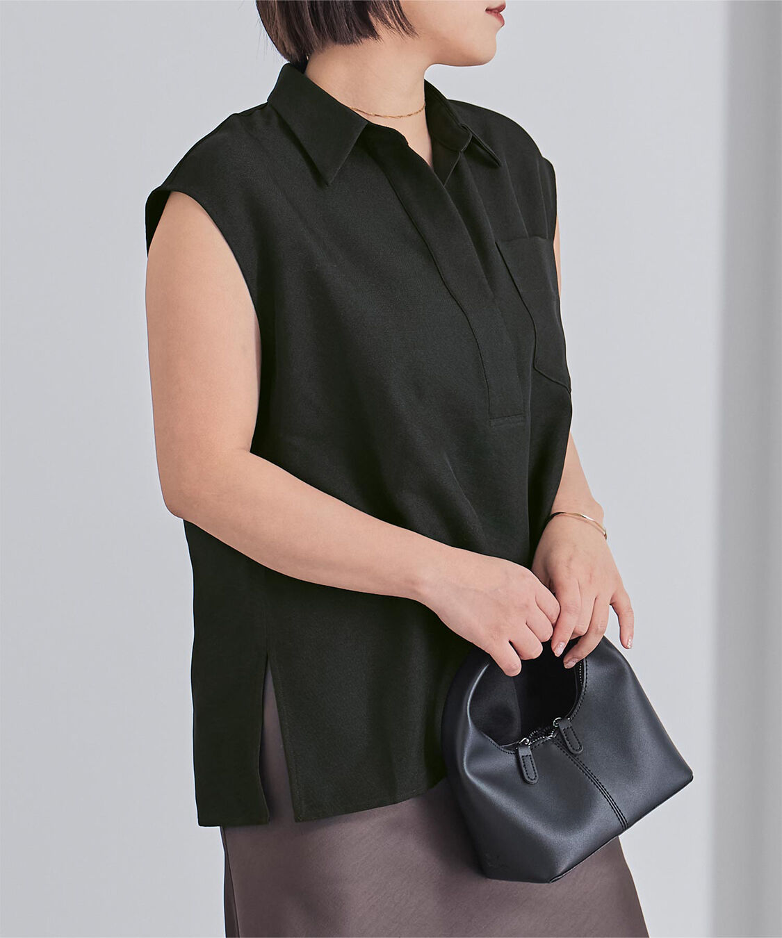 ur's「リネンライクフレンチスリーブスキッパーブラウス」|シャツ・ブラウス|