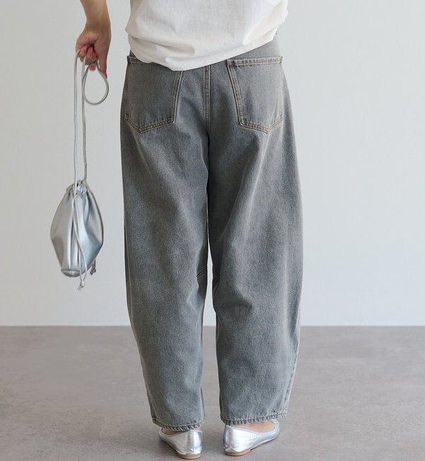  「【低身長・高身長対応/サイズ展開あり】デニムカーブレッグパンツ」|デニム|