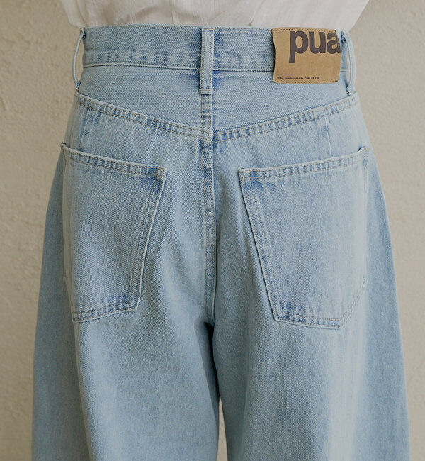  「【低身長・高身長対応/サイズ展開あり】デニムカーブレッグパンツ」|デニム|