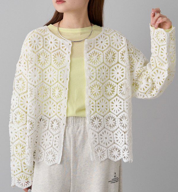  「カギ針編み風2WAYカーディガン」|カーディガン|