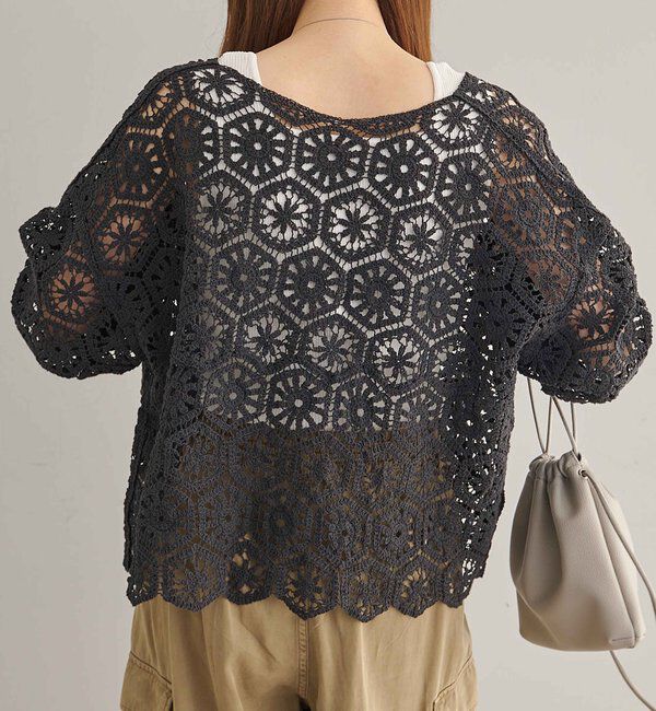  「カギ針編み風2WAYカーディガン」|カーディガン|