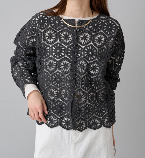  「カギ針編み風2WAYカーディガン」|カーディガン|