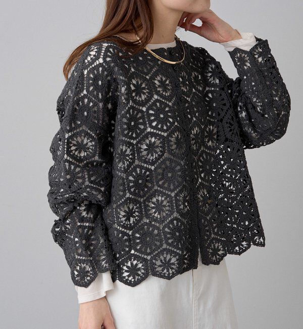  「カギ針編み風2WAYカーディガン」|カーディガン|