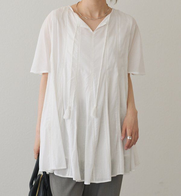  「インドボイルハシゴレースチュニック」|シャツ・ブラウス|