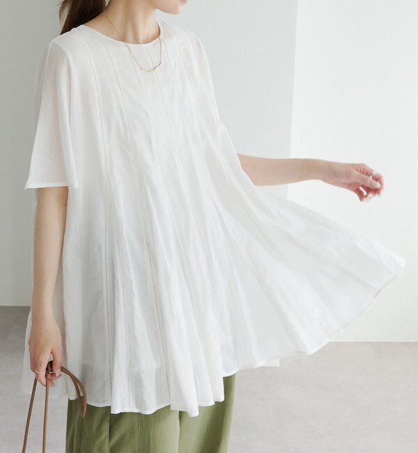  「インドボイルハシゴレースチュニック」|シャツ・ブラウス|