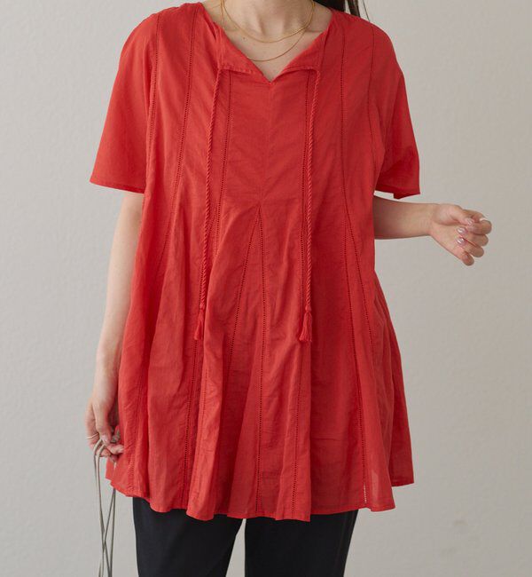  「インドボイルハシゴレースチュニック」|シャツ・ブラウス|