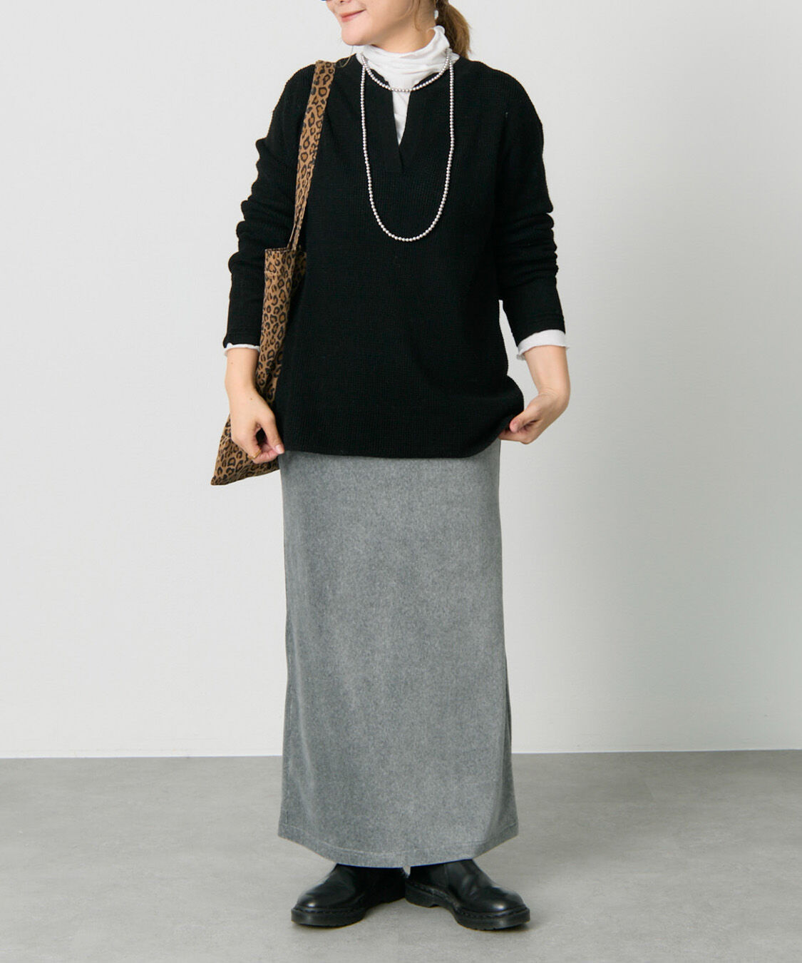  「キーネックワッフルニット」|ニット・セーター|