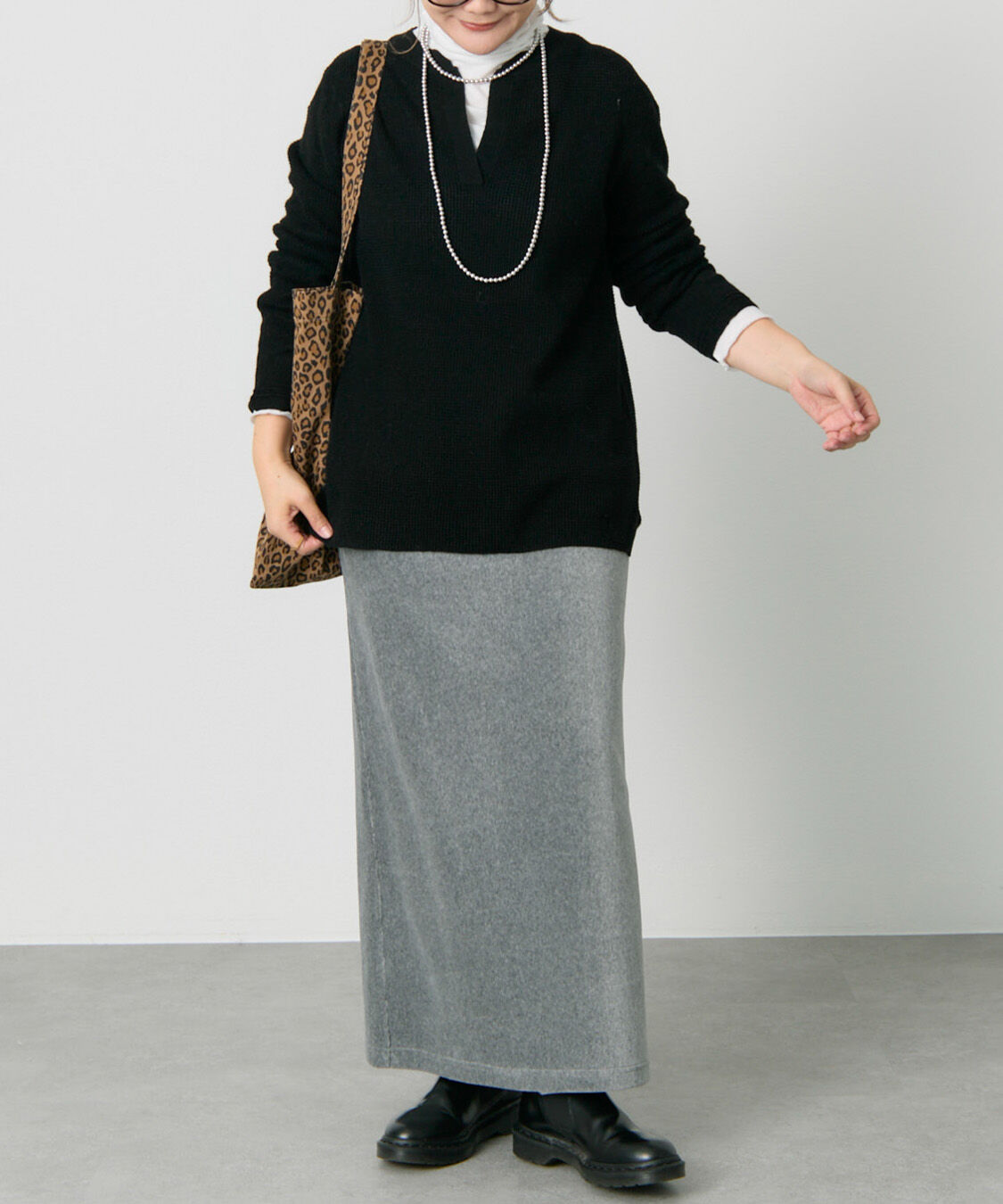  「キーネックワッフルニット」|ニット・セーター|