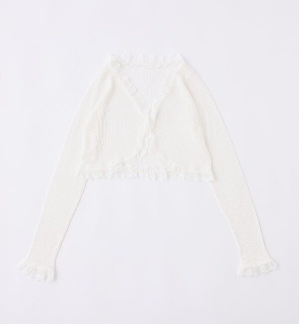  「レース切り替えシアーカーデ」|ニット・セーター|