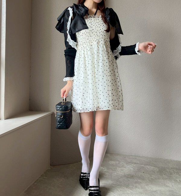  「レース切り替えシアーカーデ」|ニット・セーター|