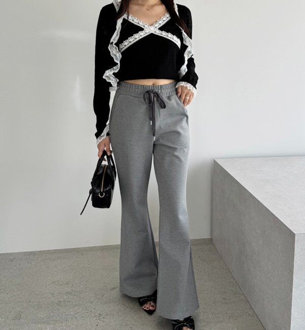  「レース切り替えシアーカーデ」|ニット・セーター|