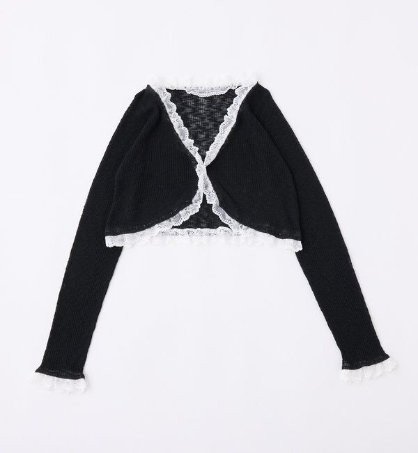  「レース切り替えシアーカーデ」|ニット・セーター|