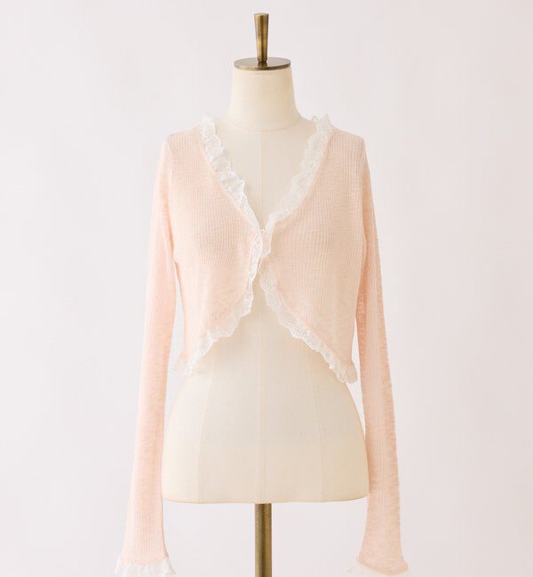  「レース切り替えシアーカーデ」|ニット・セーター|